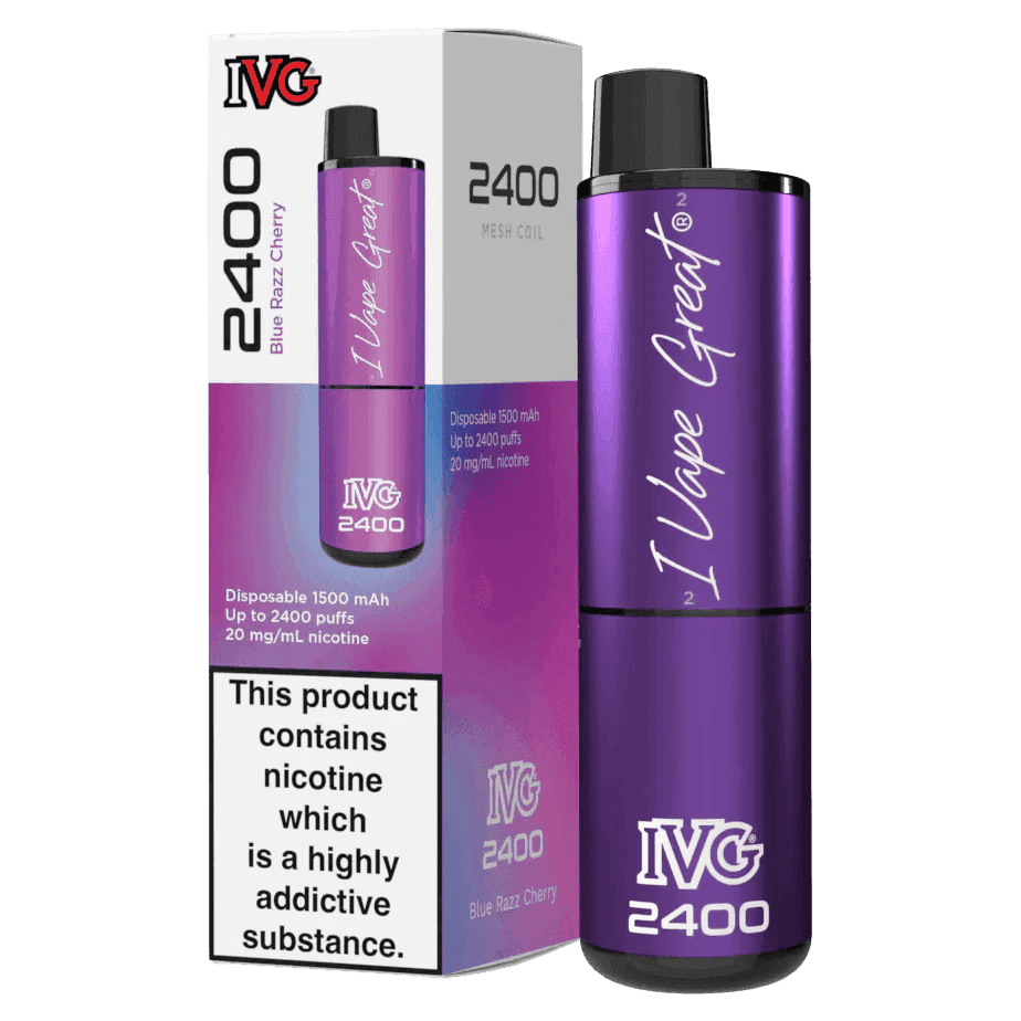 IVG 2400 BLUE RAZZ CHERRY Disposable Vape - Click & Vape
