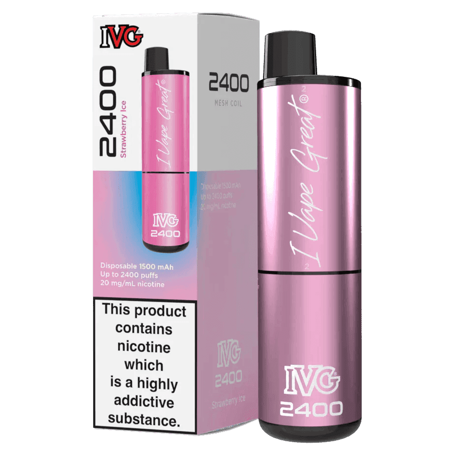IVG 2400 STRAWBERRY ICE Disposable Vape - Click & Vape
