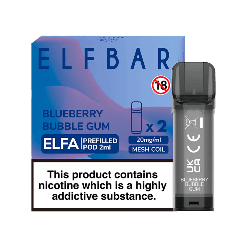 ELF BAR ELFA PRE-FILLED PODS (PACK OF 2) - Blueberry Bubble Gum - Click & Vape