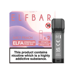 ELF BAR ELFA PRE-FILLED PODS (PACK OF 2) - Juicy Peach - Click & Vape