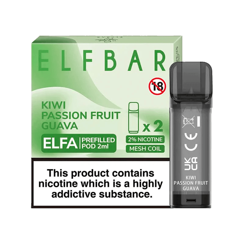 ELF BAR ELFA PRE-FILLED PODS (PACK OF 2) - Kiwi Passionfruit Guava - Click & Vape