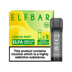 ELF BAR ELFA PRE-FILLED PODS (PACK OF 2) - Lemon Mint - Click & Vape