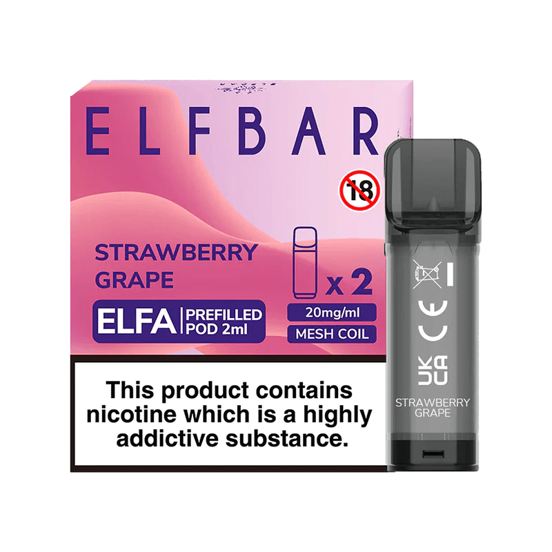 ELF BAR ELFA PRE-FILLED PODS (PACK OF 2) - Strawberry Grape - Click & Vape