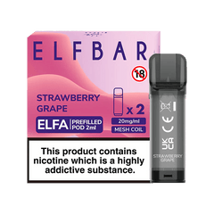 ELF BAR ELFA PRE-FILLED PODS (PACK OF 2) - Strawberry Grape - Click & Vape