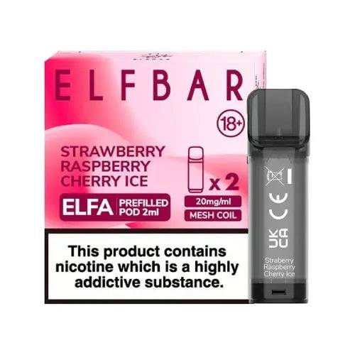 ELF BAR ELFA PRE-FILLED PODS (PACK OF 2) - Strawberry Raspberry Cherry Ice - Click & Vape