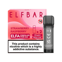 ELF BAR ELFA PRE-FILLED PODS (PACK OF 2) - Strawberry Raspberry - Click & Vape