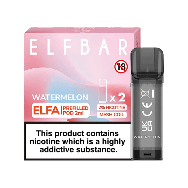 ELF BAR ELFA PRE-FILLED PODS (PACK OF 2) - Watermelon Disposable Vapes - Click & Vape