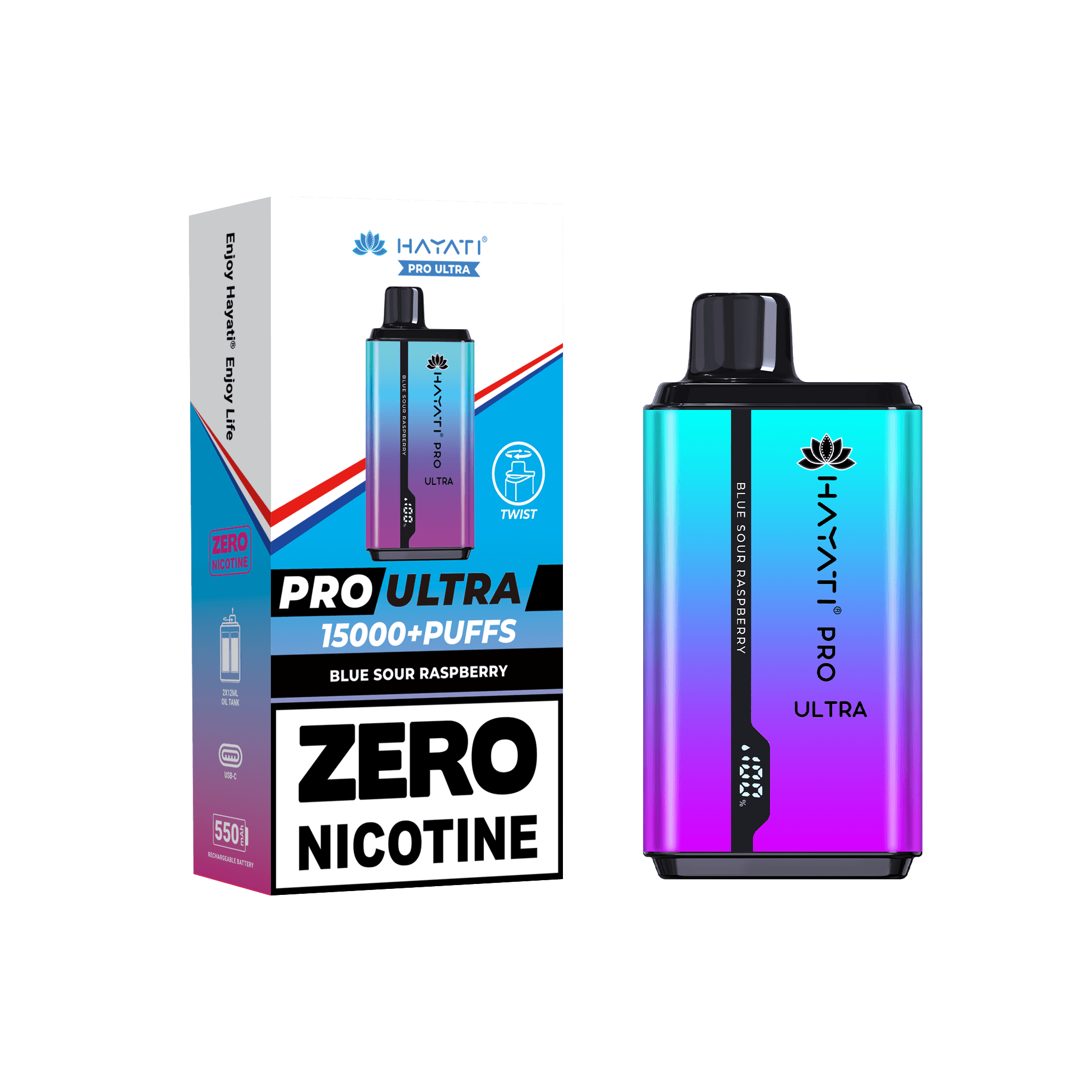 Hayati Pro Ultra Blue Sour Raspberry 0mg - Click & Vape