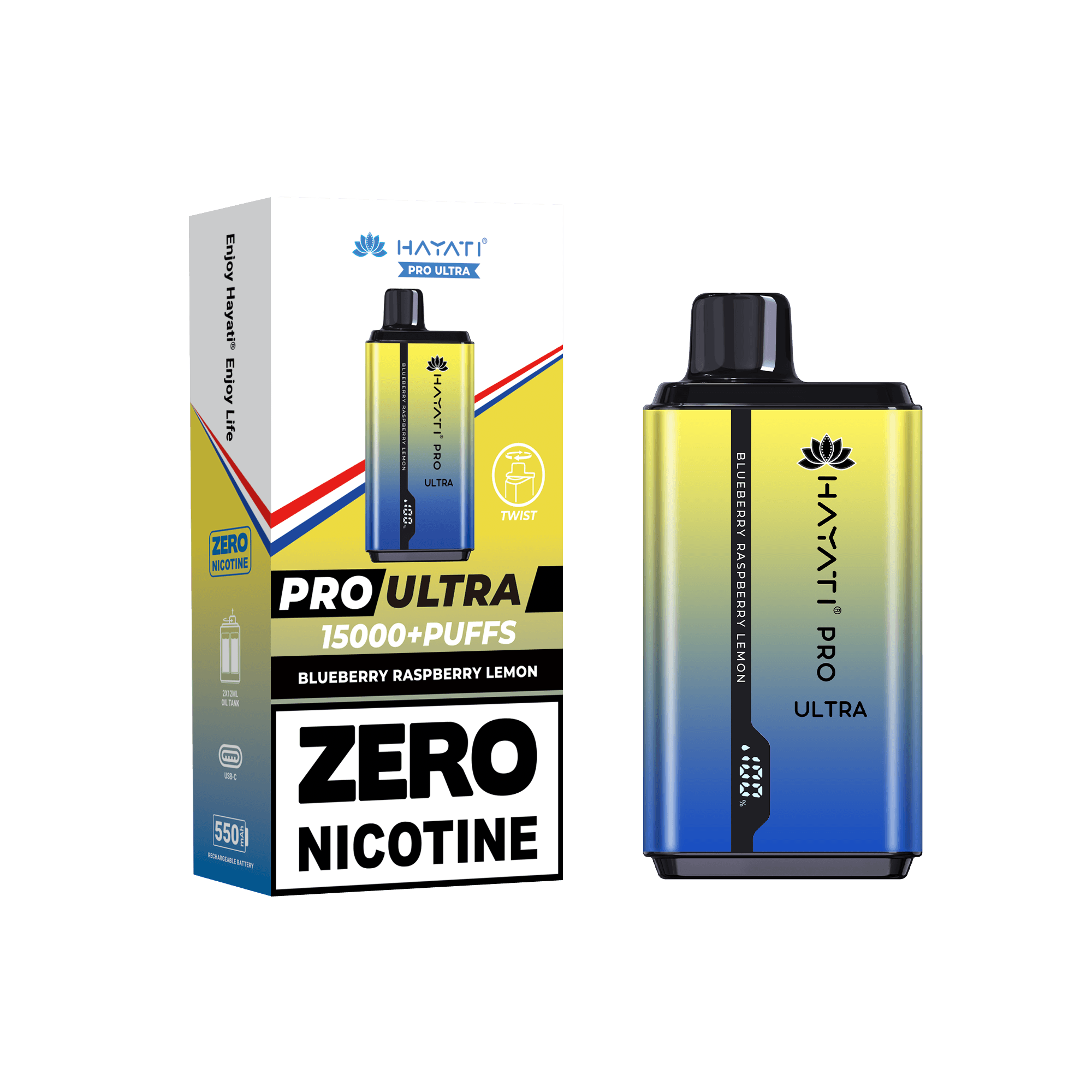 Hayati Pro Ultra Blueberry Raspberry Lemon 0mg - Click & Vape