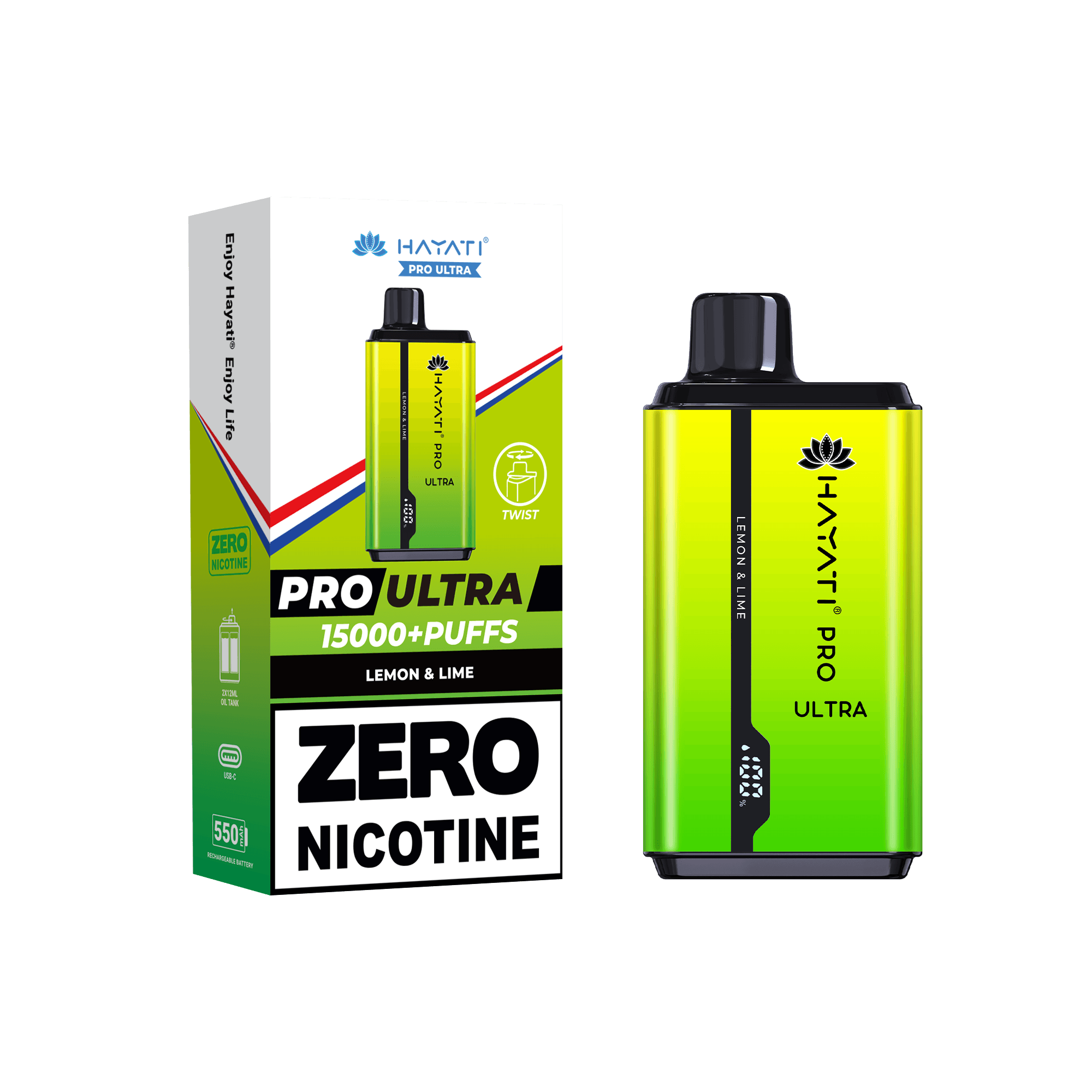 Hayati Pro Ultra Lemon & Lime 0mg - Click & Vape