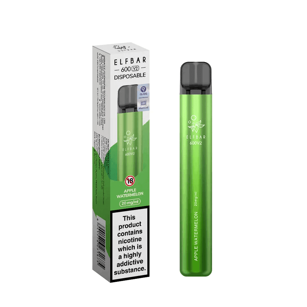 ELF BAR 600 V2 APPLE WATERMELON 20MG Disposable Vape - Click & Vape