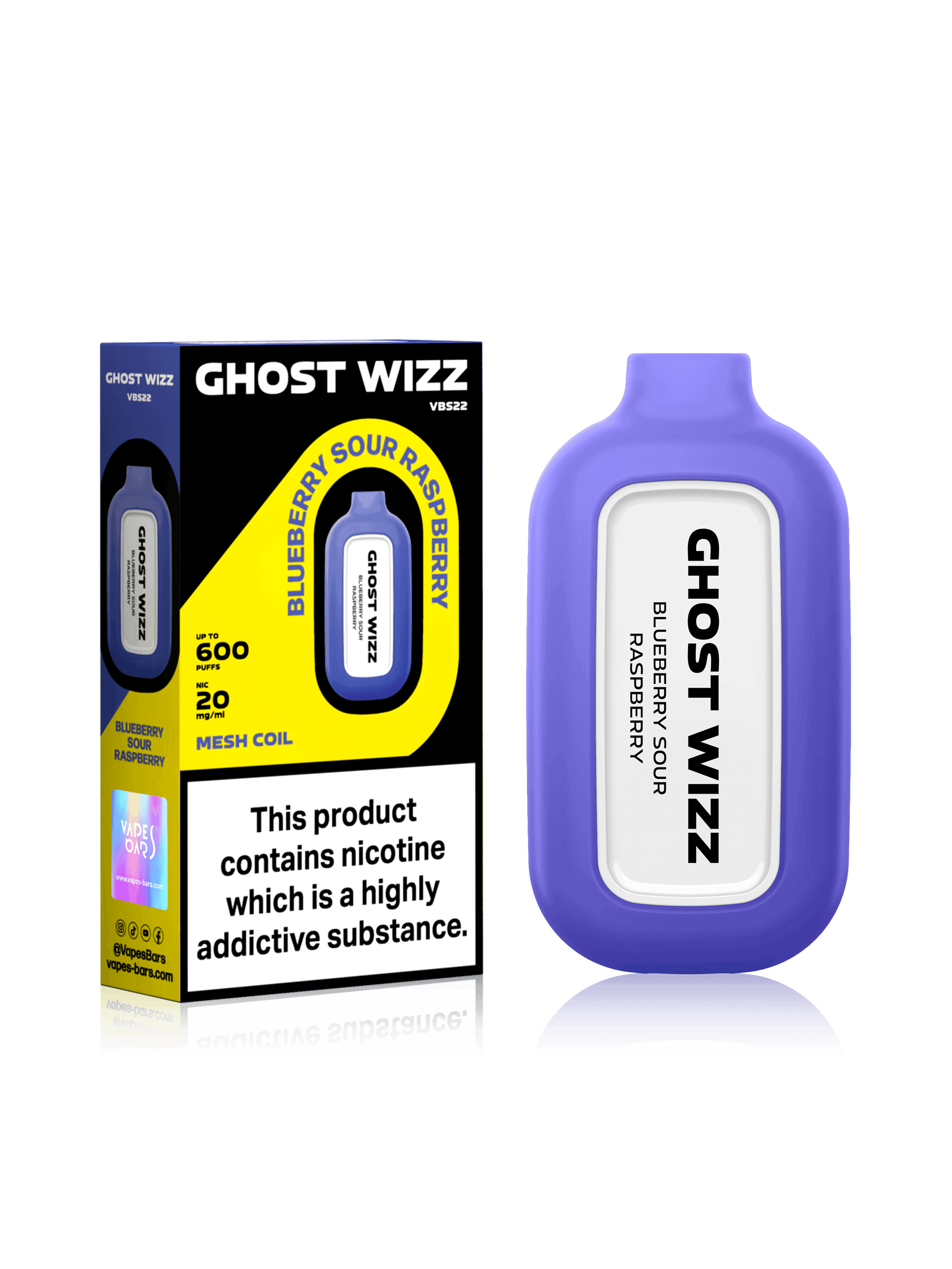 GHOST WIZZ BLUEBERRY SOUR RASPBERRY Disposable Vape - Click & Vape