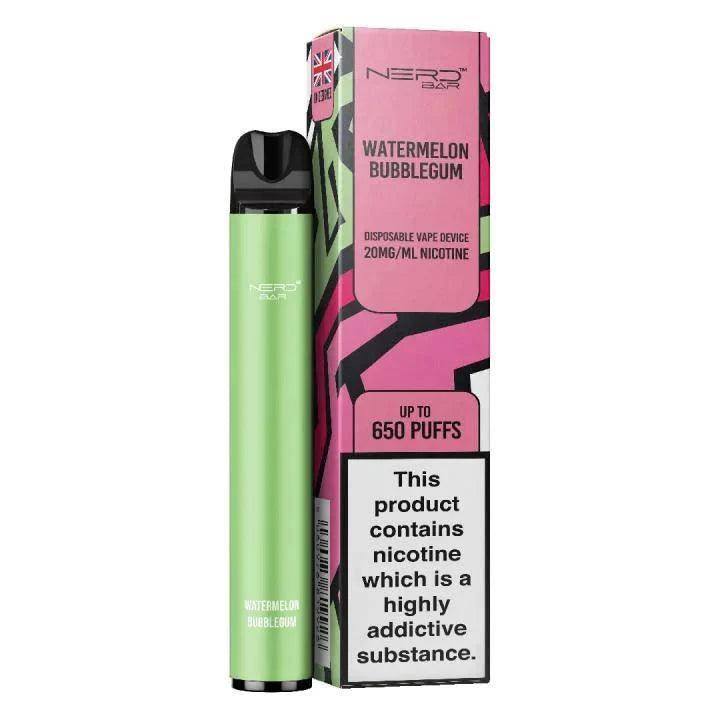 NERD BAR 650 PUFF WATERMELON BUBBLEGUM Disposable Vape - Click & Vape