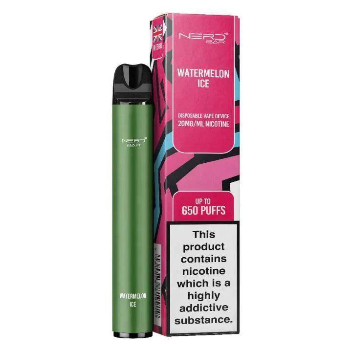 NERD BAR 650 PUFF WATERMELON ICE Disposable Vape - Click & Vape