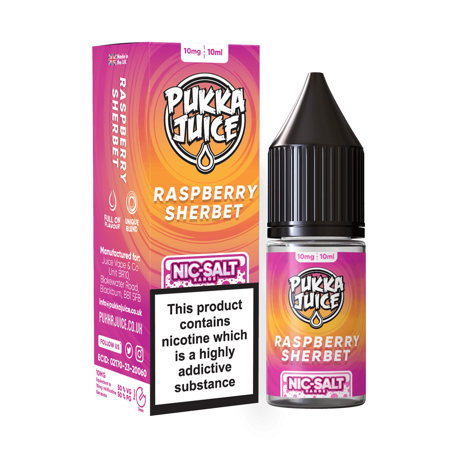 PUKKA JUICE SALT RASPBERRY SHERBET 10/20MG - Click & Vape